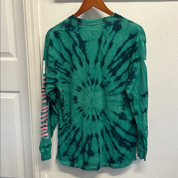 HUF Worldwide Tie Dye Long Sleeve T-shirt Green Pink Large - Picture 5 of 10